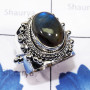 Labradorite Cab J - SDR750-Designer Ring Factory Made 925 Sterling Silver Jewellery