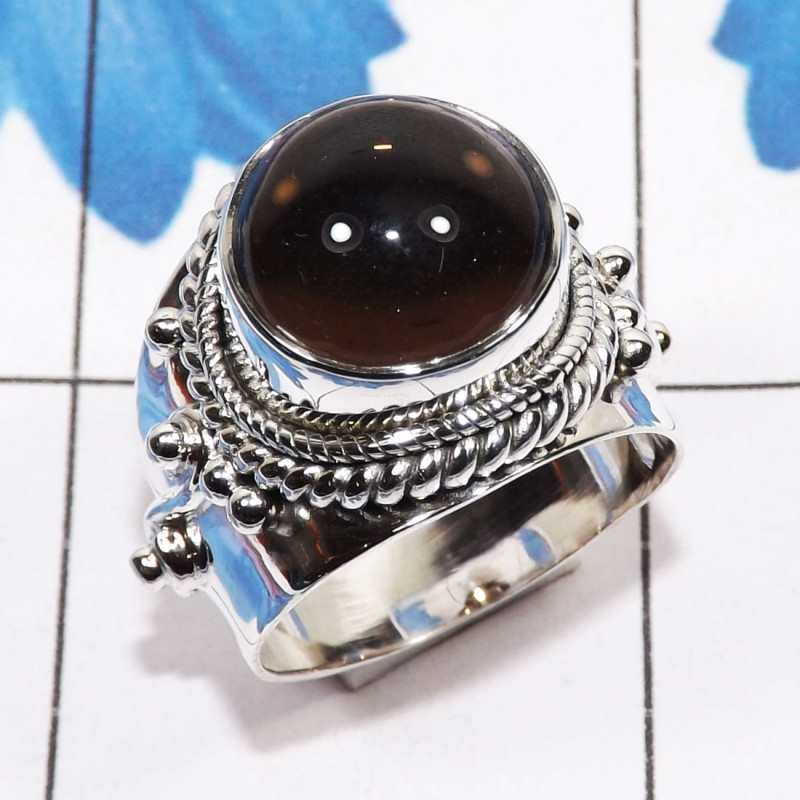 Smokey cab B - SDR750-Designer Ring Factory Made 925 Sterling Silver Jewellery Smokey cab B - SDR750-Designer Ring Factory Made 925 Sterling Silver Jewellery
