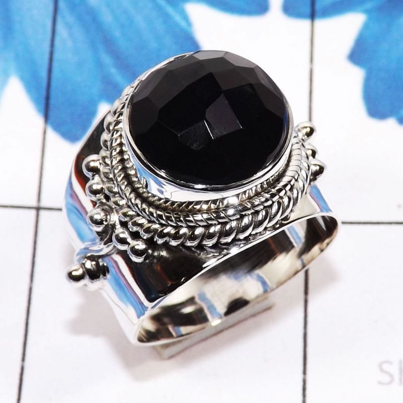 Black Onyx D - SDR750-Designer Ring Factory Made 925 Sterling Silver Jewellery Black Onyx D - SDR750-Designer Ring Factory Made 925 Sterling Silver Jewellery