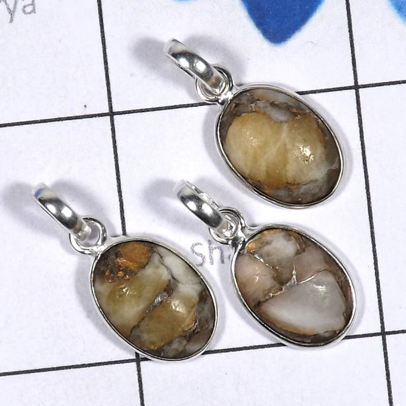 3 Pcs Mohave Calcite Pendant Set A - SBP906-Wholesale Bejal Earring Bracelet Pendant 925 Sterling Sil 3 Pcs Mohave Calcite Pendant Set A - SBP906-Wholesale Bejal Earring Bracelet Pendant 925 Sterling Sil