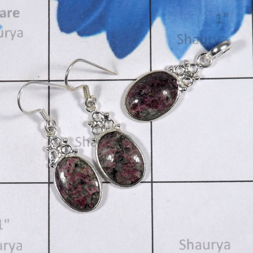 2 Pcs Eudialyte Set O - SBP904-Bejal Eudialyte 925 Sterling Silver Handmade Jewellery Co