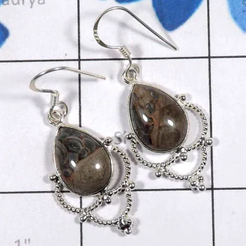 Mashroom Pyrite Earring O - SBP903-Factoty Made Bejal Mashroom Pyrite Handmade 925 Sterling Mashroom Pyrite Earring O - SBP903-Factoty Made Bejal Mashroom Pyrite Handmade 925 Sterling