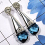 Blue Hydro Glass G - SSE951-Factory Made Stud Earring 925 Sterling Silver In India Je