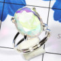 Rainbow Mystic E - SPR960-Prong Setting Sring 925 Sterling Silver Handmade Jeweller
