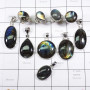 10 Pcs Labradorite Cab C - DOM998-Natural Fire Labradorite 100 Gram Combo Lot 925 Sterling