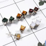 5 Pair Multi Cab Gemstone E - SSE949 - Multi Cab Gemstone 925 Sterling Silver Wholesale Stud E