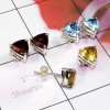 3 Pair Multi Cut Gemstone B - SSE943 - Exclusive 925 Sterling Silver Multi Cut Gem Stone Whole