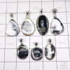 7 Pics Pendant Lot Dendritic Agate E - DOM995 - 925 Sterling Silver 100 Gram Dendritic Agate Wholesale