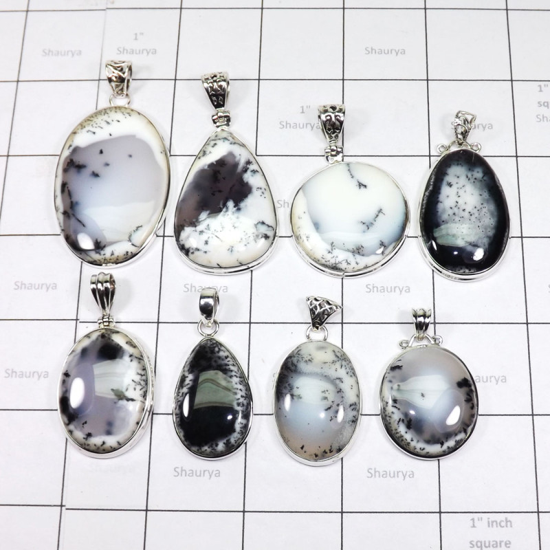 8 Pics Pendant Lot Dendritic Agate F - DOM995 - 925 Sterling Silver 100 Gram Dendritic Agate Wholesale 8 Pics Pendant Lot Dendritic Agate F - DOM995 - 925 Sterling Silver 100 Gram Dendritic Agate Wholesale