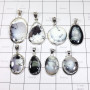 8 Pics Pendant Lot Dendritic Agate F - DOM995 - 925 Sterling Silver 100 Gram Dendritic Agate Wholesale