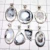 7 Pics Pendant Lot Dendritic Agate G - DOM995 - 925 Sterling Silver 100 Gram Dendritic Agate Wholesale