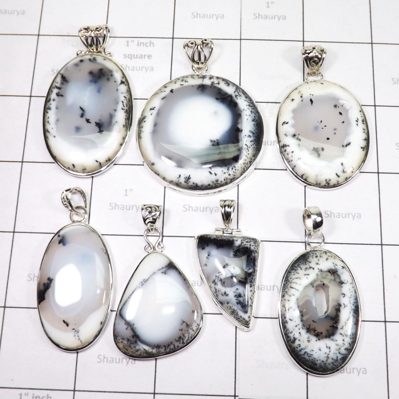 7 Pics Pendant Lot Dendritic Agate G - DOM995 - 925 Sterling Silver 100 Gram Dendritic Agate Wholesale 7 Pics Pendant Lot Dendritic Agate G - DOM995 - 925 Sterling Silver 100 Gram Dendritic Agate Wholesale