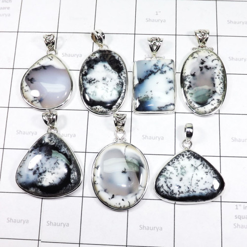 7 Pics Pendant Lot Dendritic Agate O - DOM995 - 925 Sterling Silver 100 Gram Dendritic Agate Wholesale 7 Pics Pendant Lot Dendritic Agate O - DOM995 - 925 Sterling Silver 100 Gram Dendritic Agate Wholesale