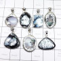 7 Pics Pendant Lot Dendritic Agate O - DOM995 - 925 Sterling Silver 100 Gram Dendritic Agate Wholesale