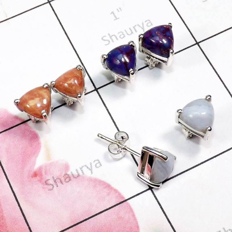 3 Pairs Multi Cab Gems Stone A - SSE941 - Lovely Multi Cab Gems Stone Wholesale 3 Pairs 925 Sterl 3 Pairs Multi Cab Gems Stone A - SSE941 - Lovely Multi Cab Gems Stone Wholesale 3 Pairs 925 Sterl