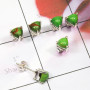 3 Pairs Green Turquoise Earrings C - SSE941 - Lovely Multi Cab Gems Stone Wholesale 3 Pairs 925 Sterl