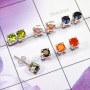 5 Pair Mystic,Peridot Etc Gems Stone Earrings A - SSE939 - Beautiful 5 Pairs Multi Cut Gems Stones 925 Sterling Si