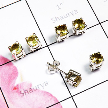 Green Amethyst Cut 3 Pair Stud Earrings B - SSE938 - Exclusive 3 Pair Multi Cut Gem Stone 925 Sterling Silve Green Amethyst Cut 3 Pair Stud Earrings B - SSE938 - Exclusive 3 Pair Multi Cut Gem Stone 925 Sterling Silve