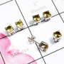 Green Amethyst Cut 3 Pair Stud Earrings B - SSE938 - Exclusive 3 Pair Multi Cut Gem Stone 925 Sterling Silve