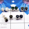 Multi Cab 5 Pairs Of Stud Earrings C - SSE936 - Wholesale 5 Pairs Of Multi Cab Gems Stone 925 Sterling