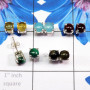 5 Pairs Of Multi Cab Stud Earrings O - SSE936 - Wholesale 5 Pairs Of Multi Cab Gems Stone 925 Sterling