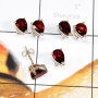 Lovely 3 Pairs Of Garnet Cut Gems Stone B - SSE934 - Amazing 3 Pairs Of Multi Cut Gems Stone 925 Sterling Si
