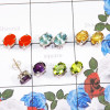5 Pairs Of Multi Cut Gems Stones A - SSE931 - Fabulous 5 Pairs Of Multi Cut Gems Stone  925 Sterling