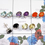 Multi Cut Gems Stone 5 Pairs Of Stud Earrings D - SSE931 - Fabulous 5 Pairs Of Multi Cut Gems Stone  925 Sterling