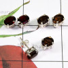 3 Pairs Multi Cut Gems Stone A - SSE930 - 925 Sterling Silver 3 Pairs of Multi Cut Gems Stone Who