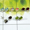5 Pair Smoky Quartz Gemstone O - SSE928 - Lovely 5 Pairs of Multi Cut Gems Stone 925 Sterling Sil