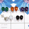 5 Pair Multi Cab Gemstone B - SSE927 - Multi Cab Gems Stone 5 Pairs of 925 Sterling Silver Who