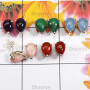 5 Pair Multi Cab Gemstone D - SSE927 - Multi Cab Gems Stone 5 Pairs of 925 Sterling Silver Who