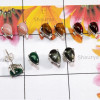 5 Pair Multi Cab Gemstone B - SSE924 - 5 Pairs of Wholesale Stud Earrings With 925 Sterling Si
