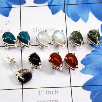 5 Pairs Of Multi Cab Stud Earrings O - SSE924 - 5 Pairs of Wholesale Stud Earrings With 925 Sterling Si