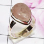 Rose Quartz A - PSR855 - Indian Factory Made Plain Ring 925 Sterling Silver Jewe