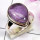 Amethyst F - PSR855 - Indian Factory Made Plain Ring 925 Sterling Silver Jewe