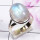 Rainbow Moonstone E - PSR854 - 925 Sterling Silver Plain Ring Made In Indian Factory