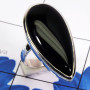 Black Onyx Cab F - PSR850 - Indian Factory Made Plain Setting Ring 925 Sterling Sil