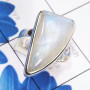 Rainbow Moonstone Cab G - PSR850 - Indian Factory Made Plain Setting Ring 925 Sterling Sil