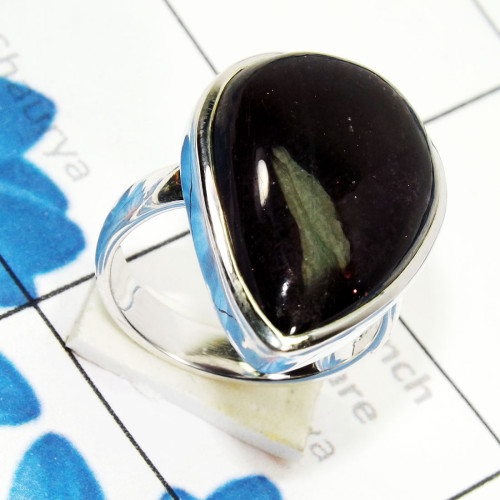 Blue Send Stone E - PSR847 - Beautiful Plain Setting Ring 925 Sterling Silver Made I