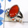 Red Onyx C - PSR845 - 925 Sterling Silver Plain Setting Ring With Geniune Gem