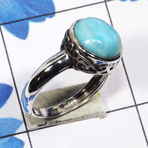 Larimar C - SDR746 - Designer Rings Indian Factory Made With 925 Sterling Si