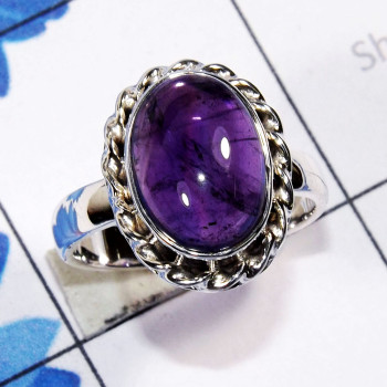 Amethyst Cab F - SDR745 - Amazing Designed Indian Factory Made Rings With 925 Ste Amethyst Cab F - SDR745 - Amazing Designed Indian Factory Made Rings With 925 Ste