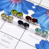 5 Pairs of Multi Cut Gems Stone O - SSE921 - 925 Sterling Silver Wholesale Stud Earrings With Geniun