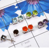 5 Pair Multi Cut Gemstone D - SSE920 - Wholesale 5 Pairs of Multi Cut Gemstone Stud Earrings W