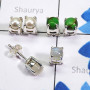 3 Pair Multi Cut Gemstone A - SSE919 - Indian Factory Made Wholesale 5 Pairs Of 925 Sterling S