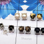 5 Pair Multi Cab Gemstone A - SSE918 - Lovely Wholesale 5 Pairs With 925 Sterling Silver India