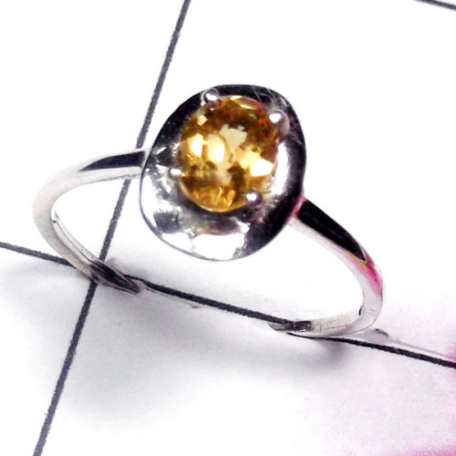 Citrine E - SCR997-Sterling Silver Precious Gemstone Rings