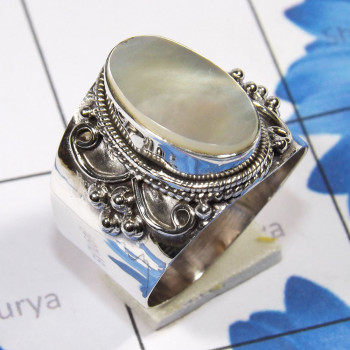 Mother Of Pearl G - SDR740 - Fabulous Rings With Natural Gemstones & 925 Sterling Si Mother Of Pearl G - SDR740 - Fabulous Rings With Natural Gemstones & 925 Sterling Si