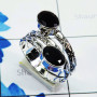 Black onyx Cut F - SDR739 - Amazing Designed Rings of Multi Gemstones & 925 Sterlin